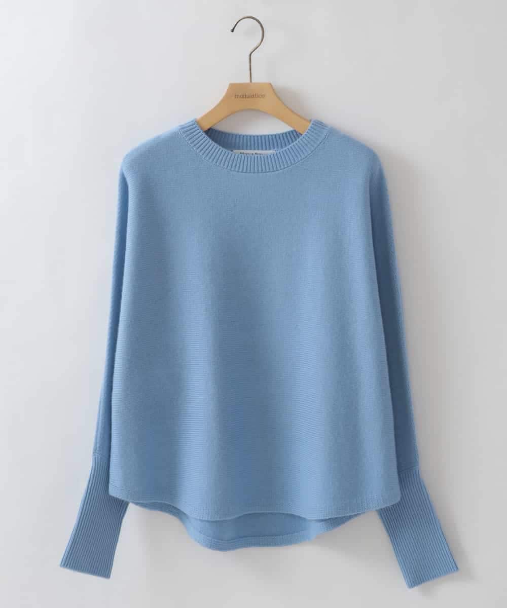 ZMFCW31130 al'aise modulation(アレーズモジュレーション) ホールガーメントクルーネックニット ライトブルー