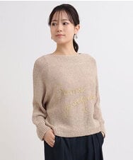 ZMFEB02129 al'aise modulation(アレーズモジュレーション) リネンロゴテープ刺繍ドルマンニット アイボリー