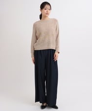 ZMFEB02129 al'aise modulation(アレーズモジュレーション) リネンロゴテープ刺繍ドルマンニット アイボリー
