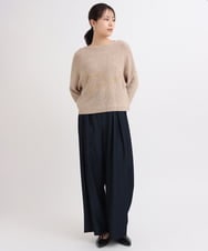 ZMFEB02129 al'aise modulation(アレーズモジュレーション) リネンロゴテープ刺繍ドルマンニット アイボリー
