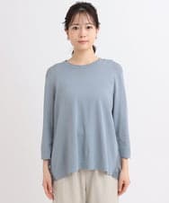 ZMFEB10154 al'aise modulation(アレーズモジュレーション) バックコンシャスシアージョイントニット ライトブルー