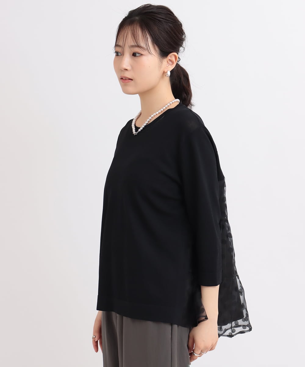 ZMFEB10154 al'aise modulation(アレーズモジュレーション) バックコンシャスシアージョイントニット ブラック
