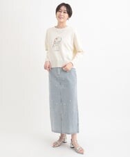 ZMFEB11130 al'aise modulation(アレーズモジュレーション) 【日本製】スパンコールアクセントニットプルオーバー アイボリー