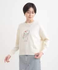 ZMFEB11130 al'aise modulation(アレーズモジュレーション) 【日本製】スパンコールアクセントニットプルオーバー アイボリー
