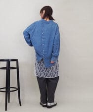 ZMFEE01150 al'aise modulation(アレーズモジュレーション) 【洗える】レーススカート付きニットプルオーバー ライトグレー