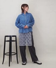 ZMFEE01150 al'aise modulation(アレーズモジュレーション) 【洗える】レーススカート付きニットプルオーバー ライトグレー