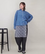 ZMFEE01150 al'aise modulation(アレーズモジュレーション) 【洗える】レーススカート付きニットプルオーバー ライトグレー