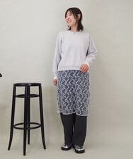 ZMFEE01150 al'aise modulation(アレーズモジュレーション) 【洗える】レーススカート付きニットプルオーバー ライトグレー