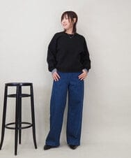 ZMFEE01150 al'aise modulation(アレーズモジュレーション) 【洗える】レーススカート付きニットプルオーバー ブラック