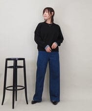 ZMFEE01150 al'aise modulation(アレーズモジュレーション) 【洗える】レーススカート付きニットプルオーバー ブラック