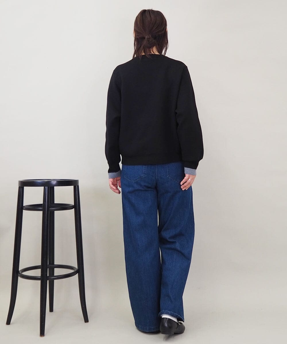 ZMFEE01150 al'aise modulation(アレーズモジュレーション) 【洗える】レーススカート付きニットプルオーバー ブラック