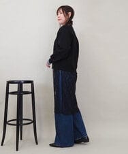 ZMFEE01150 al'aise modulation(アレーズモジュレーション) 【洗える】レーススカート付きニットプルオーバー ブラック