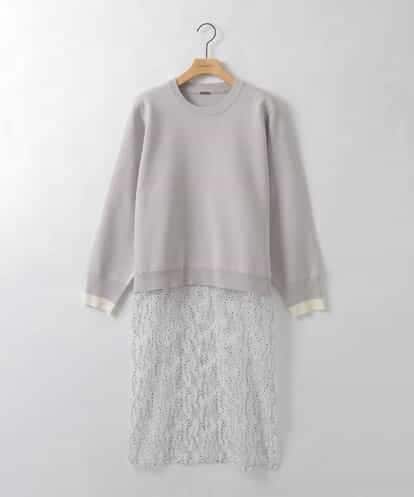 ZMFEE01150 al'aise modulation 【洗える】レーススカート付きニットプルオーバー