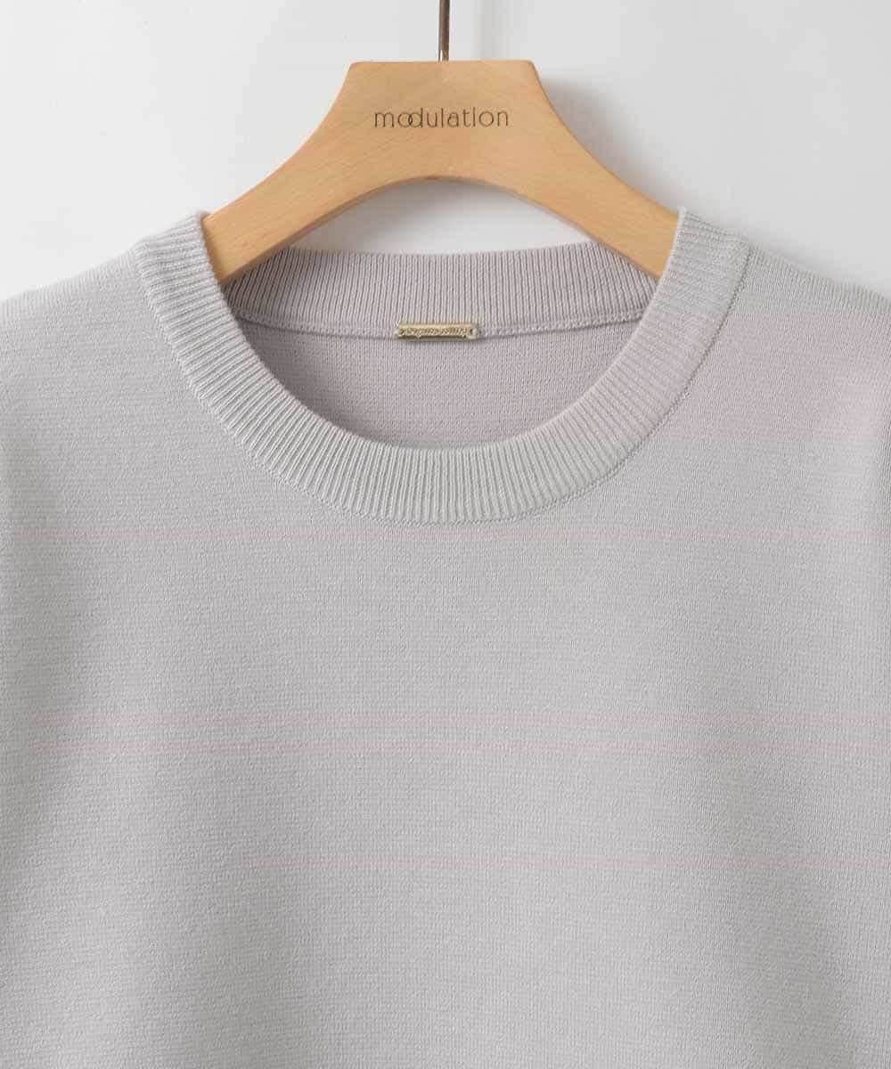 ZMFEE01150 al'aise modulation(アレーズモジュレーション) 【洗える】レーススカート付きニットプルオーバー ライトグレー