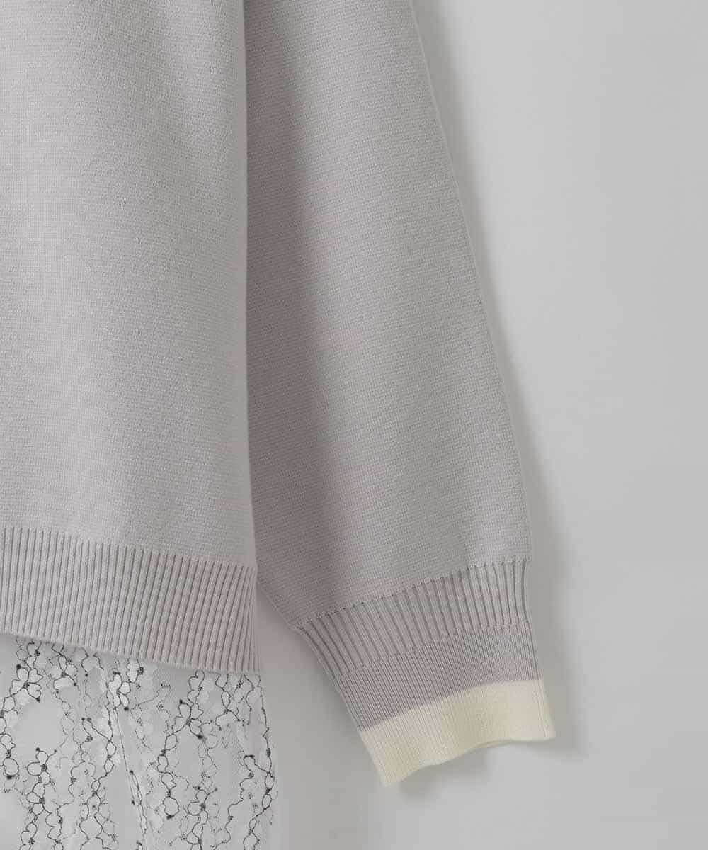 ZMFEE01150 al'aise modulation(アレーズモジュレーション) 【洗える】レーススカート付きニットプルオーバー ライトグレー