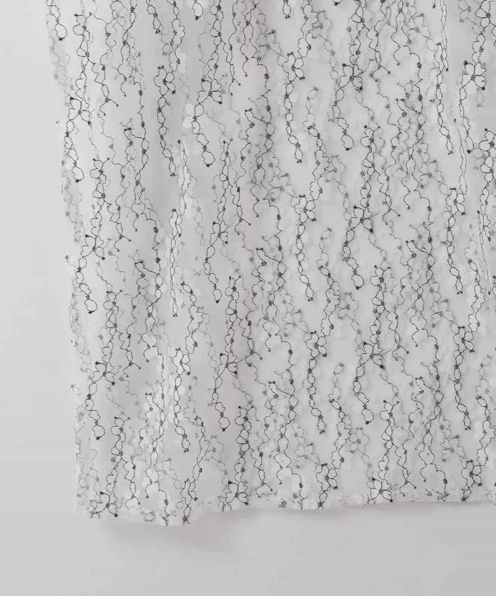 ZMFEE01150 al'aise modulation(アレーズモジュレーション) 【洗える】レーススカート付きニットプルオーバー ライトグレー