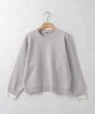 ZMFEE01150 al'aise modulation(アレーズモジュレーション) 【洗える】レーススカート付きニットプルオーバー ライトグレー