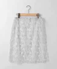 ZMFEE01150 al'aise modulation(アレーズモジュレーション) 【洗える】レーススカート付きニットプルオーバー ライトグレー