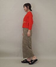 ZMFEE02129 al'aise modulation(アレーズモジュレーション) ラメロゴ刺繍リネンニットプルオーバー オレンジ