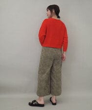 ZMFEE02129 al'aise modulation(アレーズモジュレーション) ラメロゴ刺繍リネンニットプルオーバー オレンジ