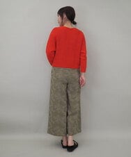 ZMFEE02129 al'aise modulation(アレーズモジュレーション) ラメロゴ刺繍リネンニットプルオーバー オレンジ