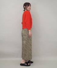 ZMFEE02129 al'aise modulation(アレーズモジュレーション) ラメロゴ刺繍リネンニットプルオーバー オレンジ