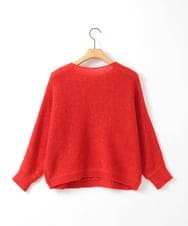 ZMFEE02129 al'aise modulation(アレーズモジュレーション) ラメロゴ刺繍リネンニットプルオーバー オレンジ