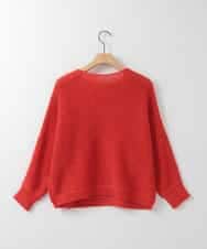 ZMFEE02129 al'aise modulation(アレーズモジュレーション) ラメロゴ刺繍リネンニットプルオーバー オレンジ