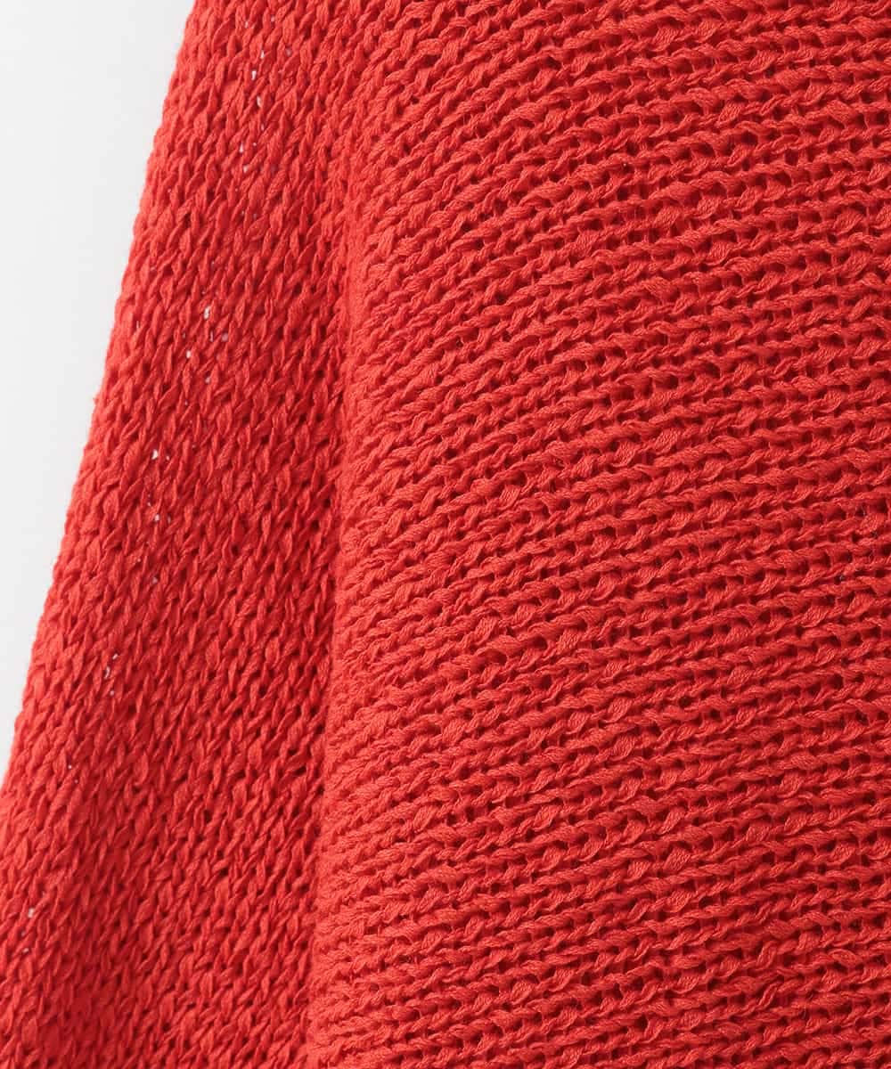 ZMFEE02129 al'aise modulation(アレーズモジュレーション) ラメロゴ刺繍リネンニットプルオーバー オレンジ