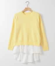 ZMFEE03089 al'aise modulation(アレーズモジュレーション) 【セットアイテム】レイヤードデザインニットプルオーバー イエロー