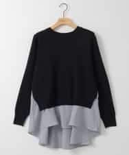 ZMFEE03089 al'aise modulation(アレーズモジュレーション) 【セットアイテム】レイヤードデザインニットプルオーバー ネイビー