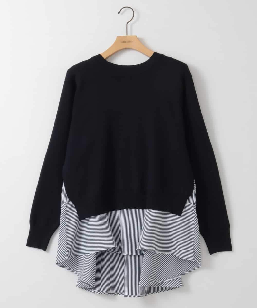 ZMFEE03089 al'aise modulation(アレーズモジュレーション) 【セットアイテム】レイヤードデザインニットプルオーバー ネイビー