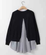 ZMFEE03089 al'aise modulation(アレーズモジュレーション) 【セットアイテム】レイヤードデザインニットプルオーバー ネイビー