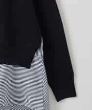 ZMFEE03089 al'aise modulation(アレーズモジュレーション) 【セットアイテム】レイヤードデザインニットプルオーバー ネイビー