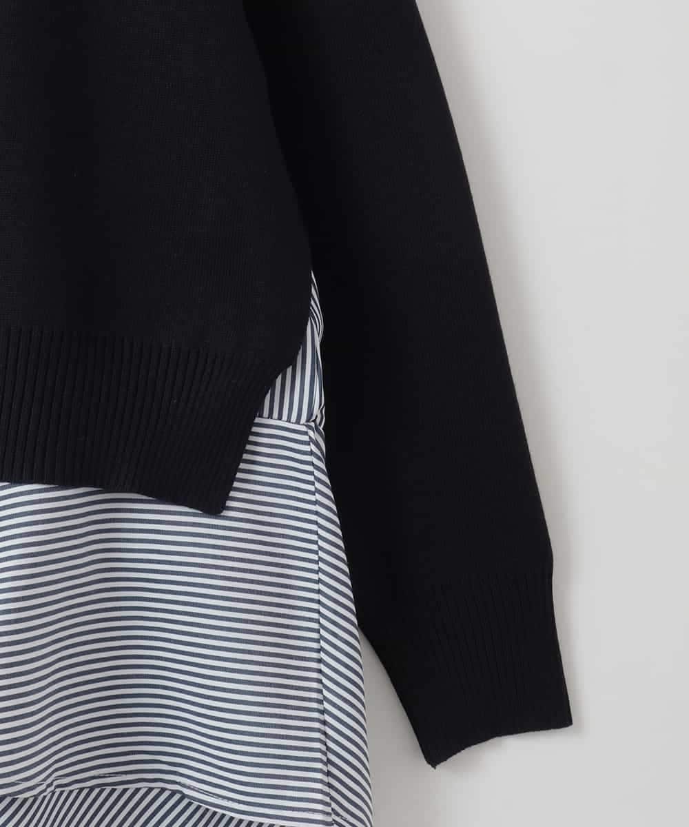 ZMFEE03089 al'aise modulation(アレーズモジュレーション) 【セットアイテム】レイヤードデザインニットプルオーバー ネイビー