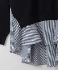 ZMFEE03089 al'aise modulation(アレーズモジュレーション) 【セットアイテム】レイヤードデザインニットプルオーバー ネイビー