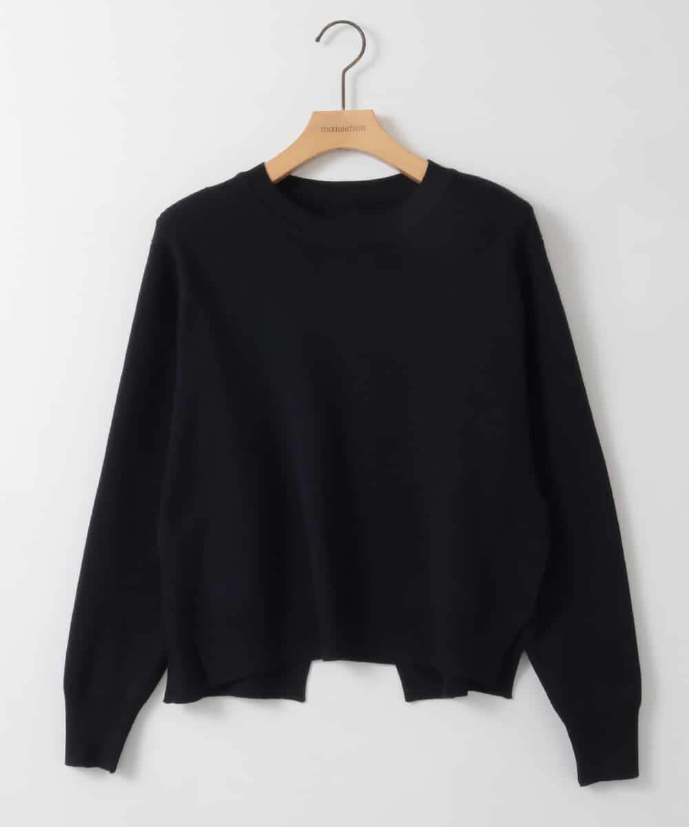 ZMFEE03089 al'aise modulation(アレーズモジュレーション) 【セットアイテム】レイヤードデザインニットプルオーバー ネイビー