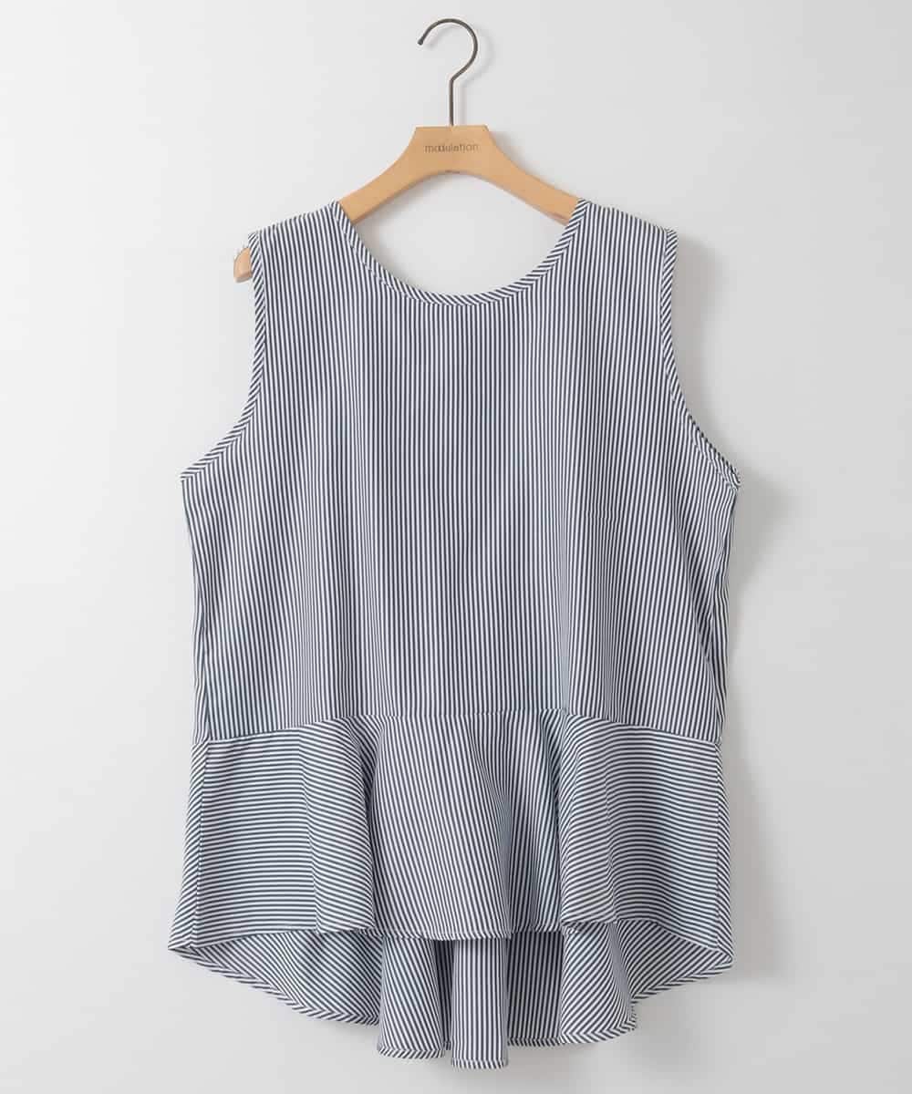 ZMFEE03089 al'aise modulation(アレーズモジュレーション) 【セットアイテム】レイヤードデザインニットプルオーバー ネイビー