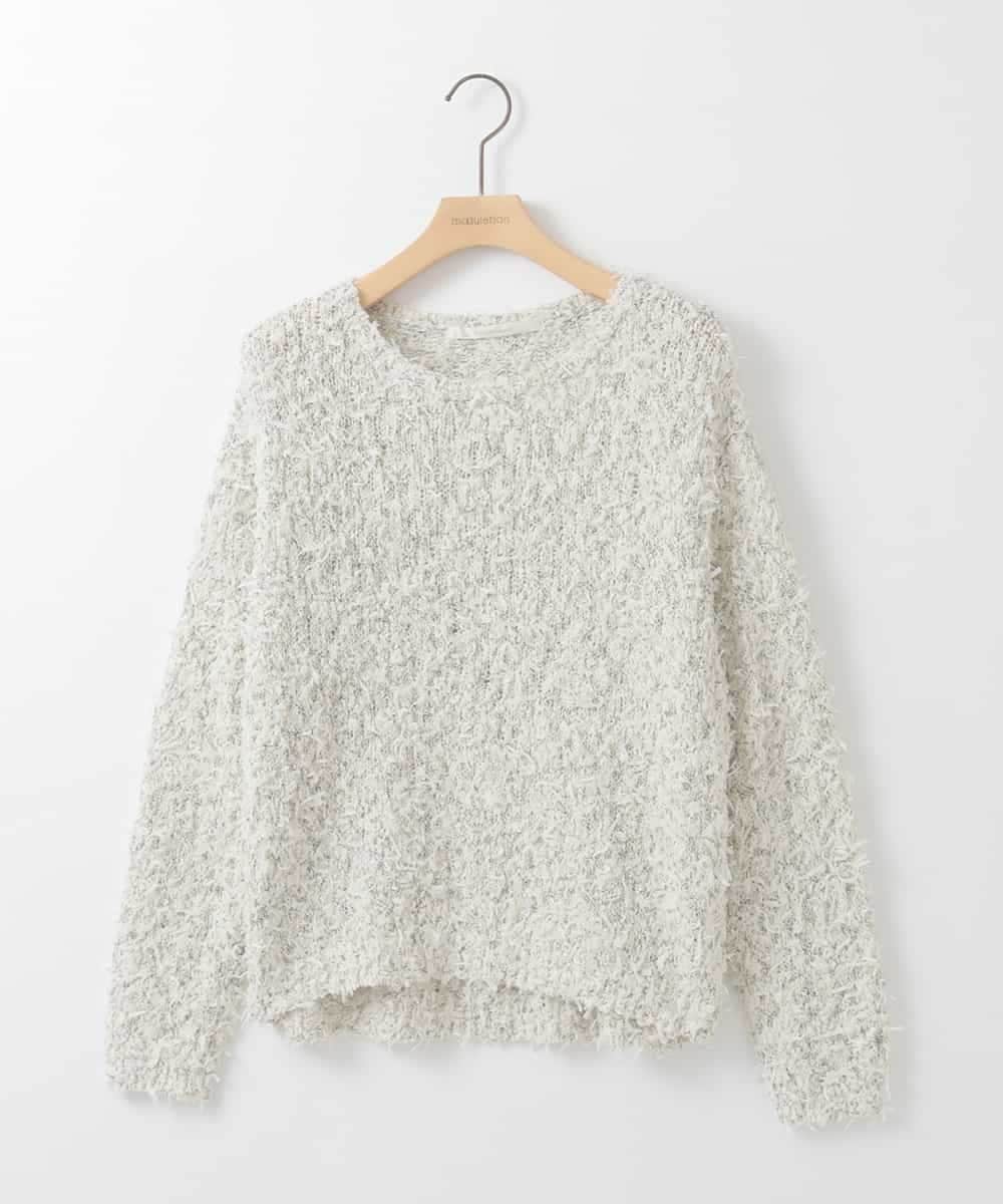 ZMFEE04110 al'aise modulation(アレーズモジュレーション) MIXヤーンラウンドニット ダークグレー