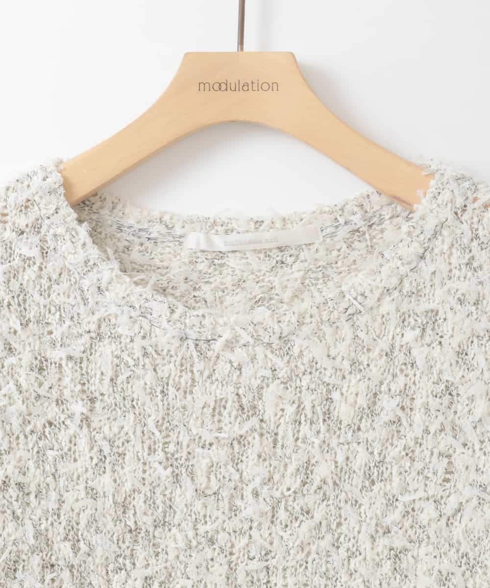 ZMFEE04110 al'aise modulation(アレーズモジュレーション) MIXヤーンラウンドニット ダークグレー