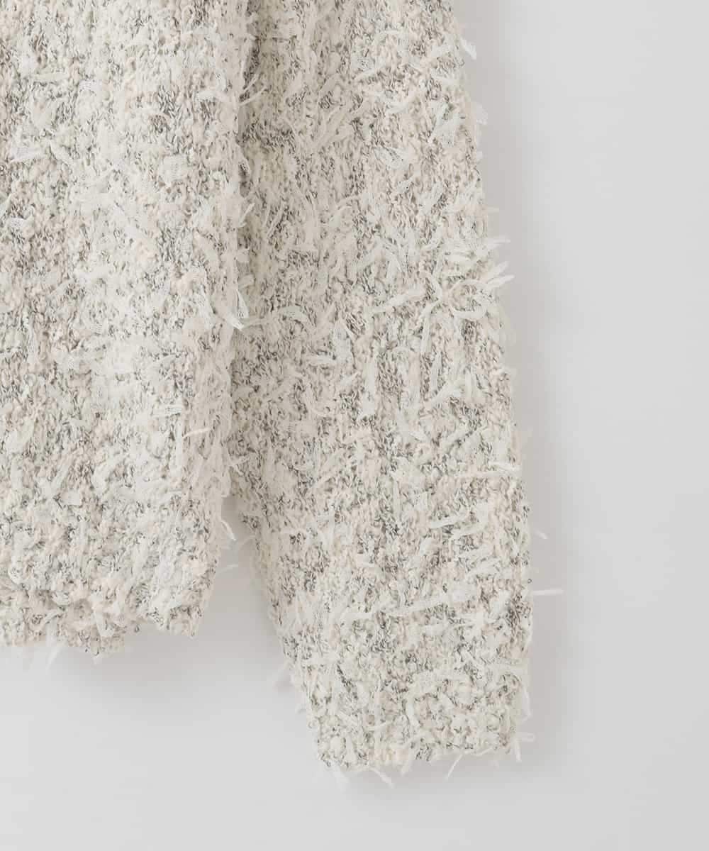 ZMFEE04110 al'aise modulation(アレーズモジュレーション) MIXヤーンラウンドニット ダークグレー