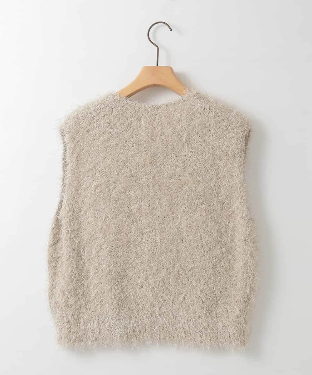 ZMFEE05100 al'aise modulation(アレーズモジュレーション) 【洗える】シャギーベスト ライトグレー