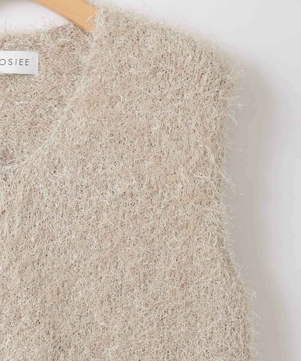 ZMFEE05100 al'aise modulation(アレーズモジュレーション) 【洗える】シャギーベスト ライトグレー