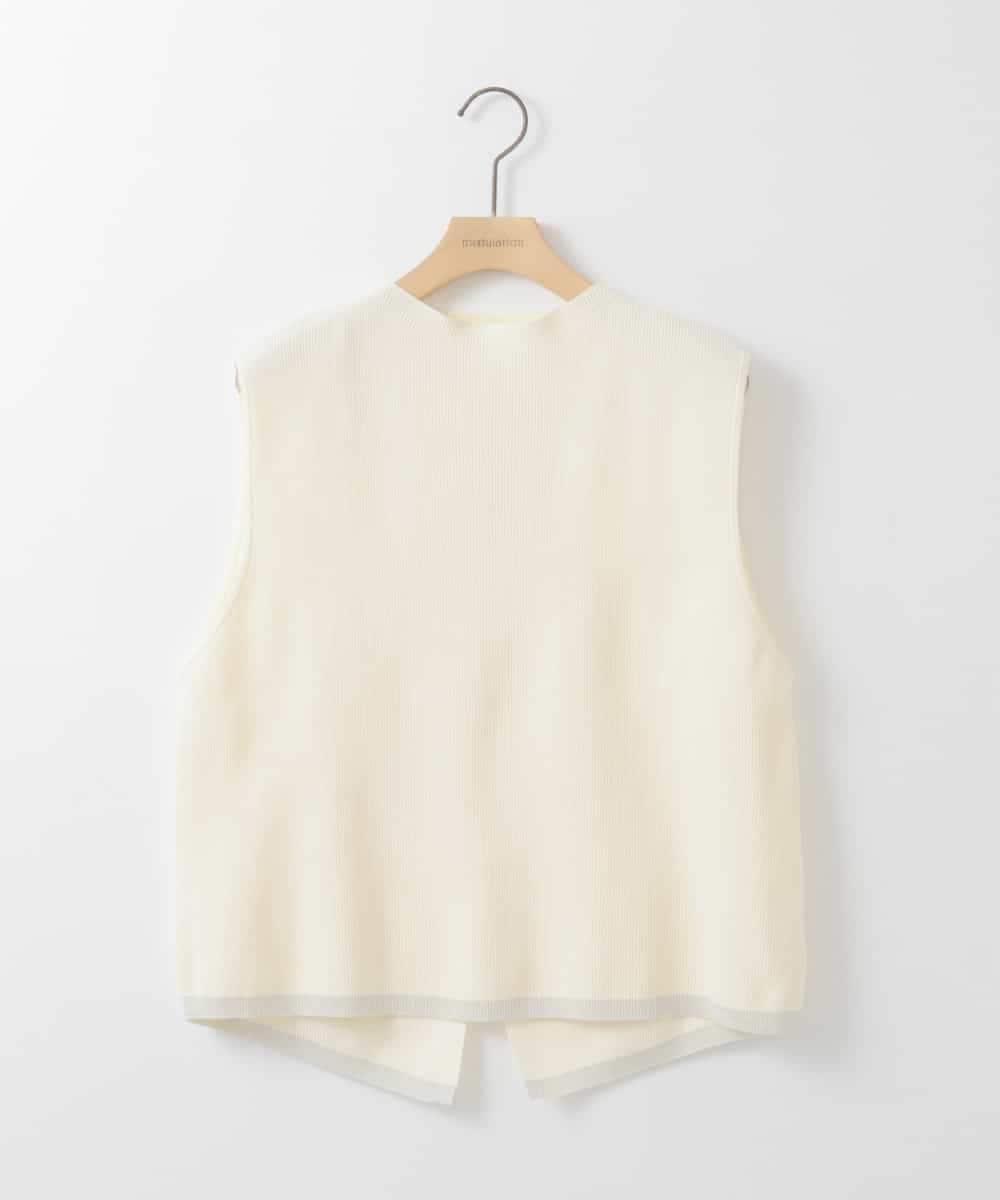 ZMFEE05150 al'aise modulation(アレーズモジュレーション) 【セットアイテム/洗える】プリーツブラウス×デザインニットベスト ホワイト