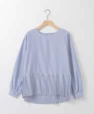 ZMFEE05150 al'aise modulation(アレーズモジュレーション) 【セットアイテム/洗える】プリーツブラウス×デザインニットベスト ホワイト