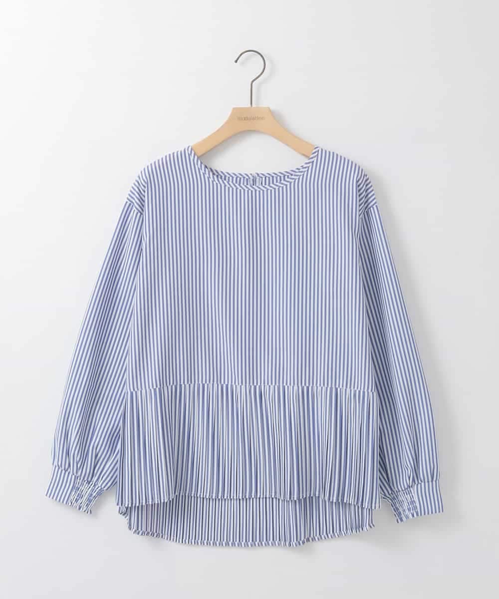 ZMFEE05150 al'aise modulation(アレーズモジュレーション) 【セットアイテム/洗える】プリーツブラウス×デザインニットベスト ホワイト