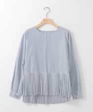 ZMFEE05150 al'aise modulation(アレーズモジュレーション) 【セットアイテム/洗える】プリーツブラウス×デザインニットベスト ホワイト