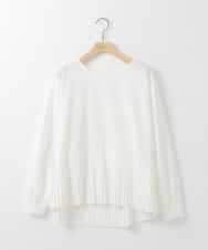 ZMFEE05150 al'aise modulation(アレーズモジュレーション) 【セットアイテム/洗える】プリーツブラウス×デザインニットベスト ホワイト