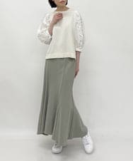 ZMFET04154 al'aise modulation(アレーズモジュレーション) 異素材ドッキングニットプルオーバー ホワイト