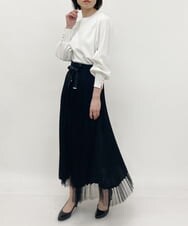 ZMFET14139 al'aise modulation(アレーズモジュレーション) 【洗える】パールアクセントデザインニットプルオーバー ホワイト